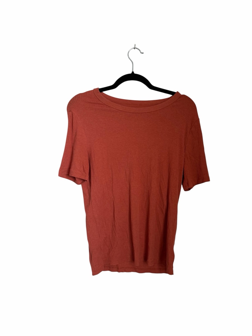a new day Rust Ribbed Short Sleeve Tee